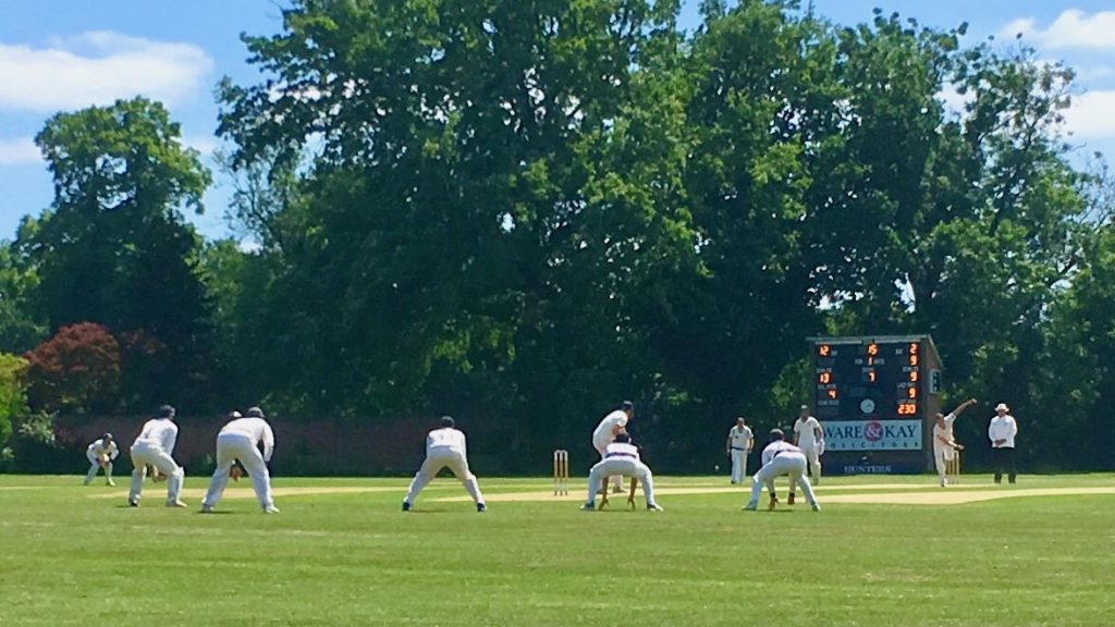 A Yorkshire County Cricket Club slip cordon fielding in a 2nd XI match at York