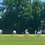 A Yorkshire County Cricket Club slip cordon fielding in a 2nd XI match at York